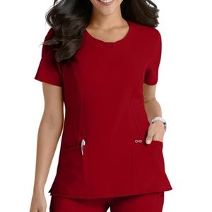Cherokee Infinity Red Scrub Top